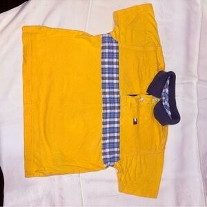 Tommy Hilfiger Yellow Shirt with Blue Plaid Details